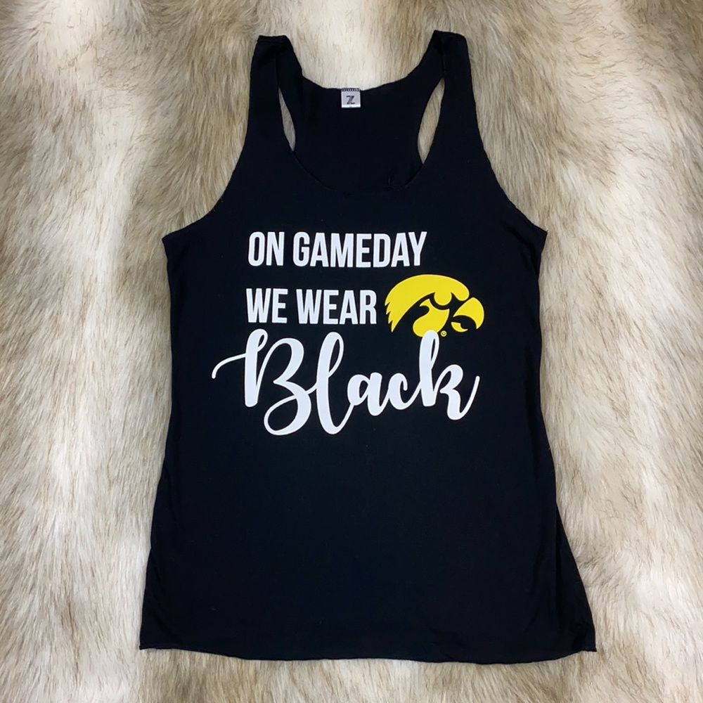 Zoozats Iowa Hawkeye Halter Tank Top, Size Medium